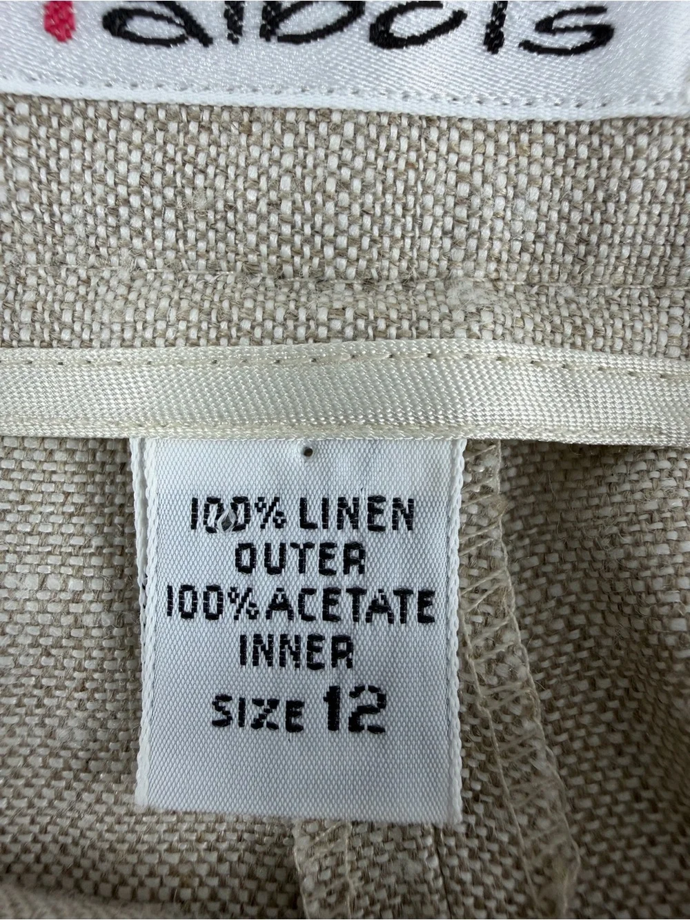 Talbots 100% Linen Pleated Wide Leg Trousers Tan High Rise Size 12
